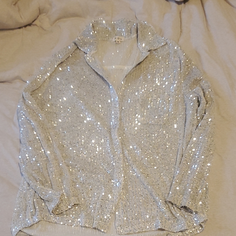 Sequin Silver Jacket - image 1